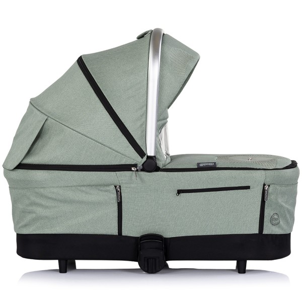 Cărucior 3 in 1 Chipolino Aurora, 0-4 ani, 22 kg, landou, parte sport reversibila, scaun auto i Size, pliabil culoare matcha