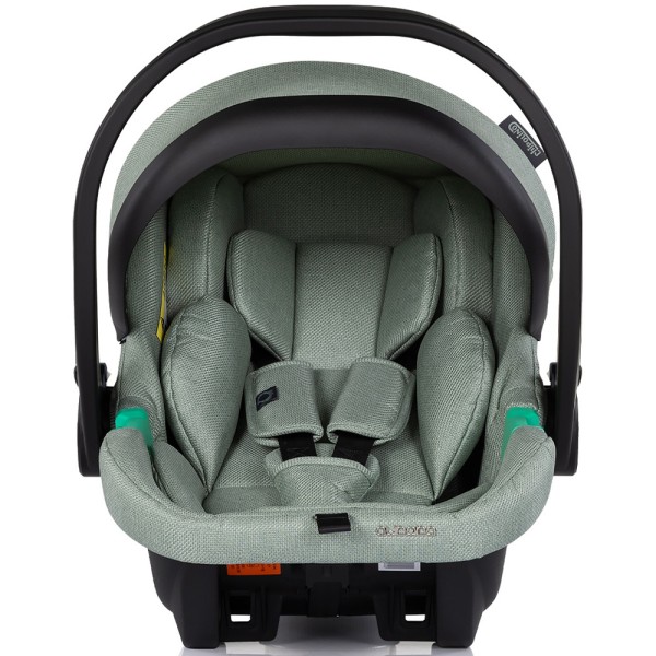 Cărucior 3 in 1 Chipolino Aurora, 0-4 ani, 22 kg, landou, parte sport reversibila, scaun auto i Size, pliabil culoare matcha