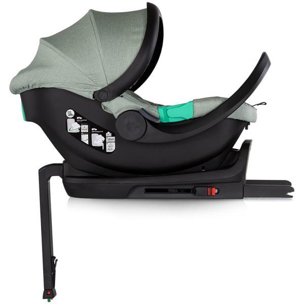 Cărucior 3 in 1 Chipolino Aurora, 0-4 ani, 22 kg, landou, parte sport reversibila, scaun auto i Size, pliabil culoare matcha