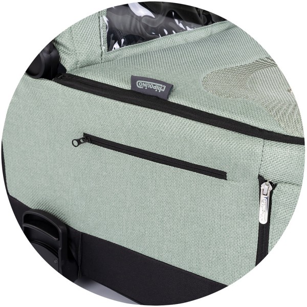 Cărucior 3 in 1 Chipolino Aurora, 0-4 ani, 22 kg, landou, parte sport reversibila, scaun auto i Size, pliabil culoare matcha