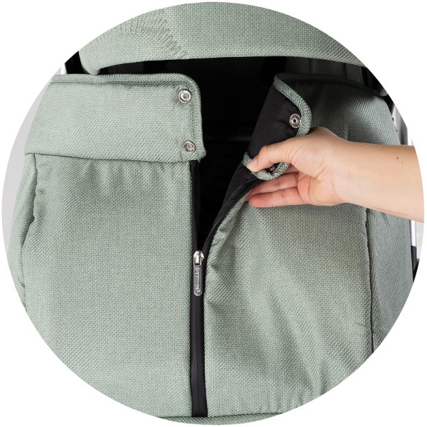 Cărucior 3 in 1 Chipolino Aurora, 0-4 ani, 22 kg, landou, parte sport reversibila, scaun auto i Size, pliabil culoare matcha