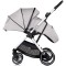 Cărucior 3 in 1 Chipolino Aurora, 0-4 ani, 22 kg, landou, parte sport reversibila, scaun auto i Size, pliabil culoare platinum