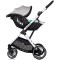 Cărucior 3 in 1 Chipolino Aurora, 0-4 ani, 22 kg, landou, parte sport reversibila, scaun auto i Size, pliabil culoare platinum