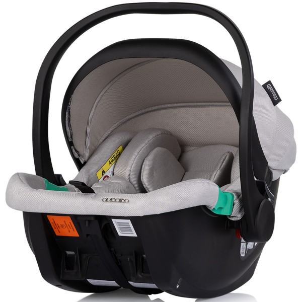 Cărucior 3 in 1 Chipolino Aurora, 0-4 ani, 22 kg, landou, parte sport reversibila, scaun auto i Size, pliabil culoare platinum