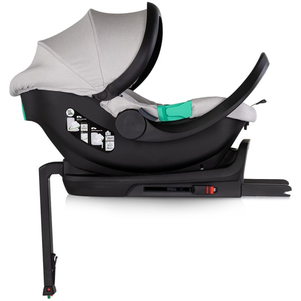 Cărucior 3 in 1 Chipolino Aurora, 0-4 ani, 22 kg, landou, parte sport reversibila, scaun auto i Size, pliabil culoare platinum