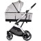 Cărucior 3 in 1 Chipolino Aurora, 0-4 ani, 22 kg, landou, parte sport reversibila, scaun auto i Size, pliabil culoare platinum