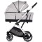 Cărucior 3 in 1 Chipolino Aurora, 0-4 ani, 22 kg, landou, parte sport reversibila, scaun auto i Size, pliabil culoare platinum