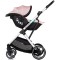 Cărucior 3 in 1 Chipolino Aurora, 0-4 ani, 22 kg, landou, parte sport reversibila, scaun auto i Size, pliabil culoare powder pink