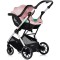 Cărucior 3 in 1 Chipolino Aurora, 0-4 ani, 22 kg, landou, parte sport reversibila, scaun auto i Size, pliabil culoare powder pink