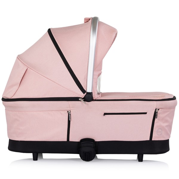 Cărucior 3 in 1 Chipolino Aurora, 0-4 ani, 22 kg, landou, parte sport reversibila, scaun auto i Size, pliabil culoare powder pink