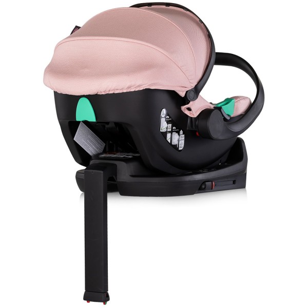 Cărucior 3 in 1 Chipolino Aurora, 0-4 ani, 22 kg, landou, parte sport reversibila, scaun auto i Size, pliabil culoare powder pink