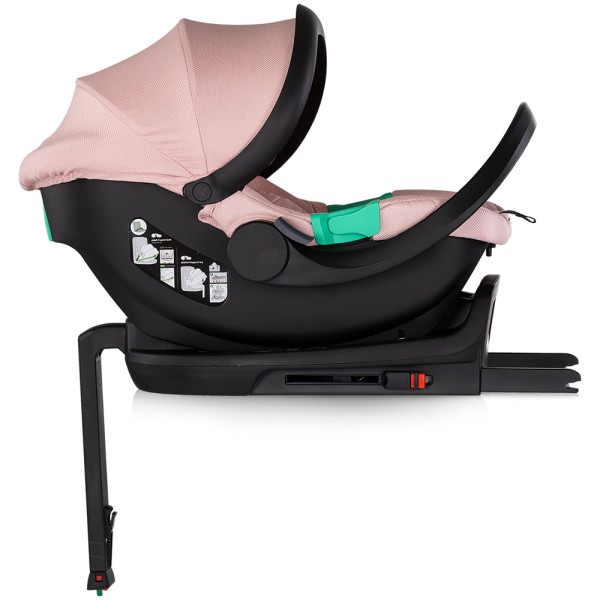 Cărucior 3 in 1 Chipolino Aurora, 0-4 ani, 22 kg, landou, parte sport reversibila, scaun auto i Size, pliabil culoare powder pink