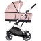 Cărucior 3 in 1 Chipolino Aurora, 0-4 ani, 22 kg, landou, parte sport reversibila, scaun auto i Size, pliabil culoare powder pink