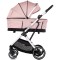 Cărucior 3 in 1 Chipolino Aurora, 0-4 ani, 22 kg, landou, parte sport reversibila, scaun auto i Size, pliabil culoare powder pink