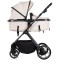 Cărucior 2 in 1 Chipolino Pearl, 0-4 ani, 22 kg, landou transformabil, parte sport reversibila, pliabil, culoare cashmere