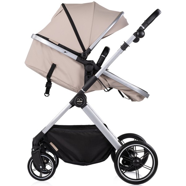 Cărucior 2 in 1 Chipolino Pearl, 0-4 ani, 22 kg, landou transformabil, parte sport reversibila, pliabil, culoare latte