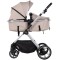 Cărucior 2 in 1 Chipolino Pearl, 0-4 ani, 22 kg, landou transformabil, parte sport reversibila, pliabil, culoare latte