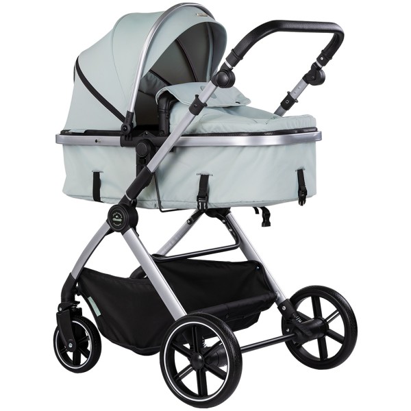 Cărucior 2 in 1 Chipolino Pearl, 0-4 ani, 22 kg, landou transformabil, parte sport reversibila, pliabil, culoare matcha