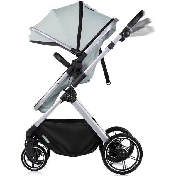 Cărucior 2 in 1 Chipolino Pearl, 0-4 ani, 22 kg, landou transformabil, parte sport reversibila, pliabil, culoare matcha