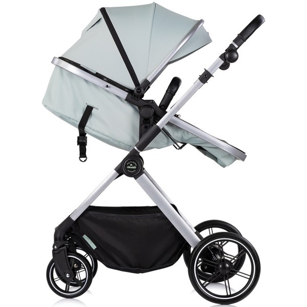 Cărucior 2 in 1 Chipolino Pearl, 0-4 ani, 22 kg, landou transformabil, parte sport reversibila, pliabil, culoare matcha