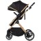 Cărucior 2 in 1 Chipolino Pearl, 0-4 ani, 22 kg, landou transformabil, parte sport reversibila, pliabil, culoare noir
