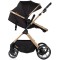 Cărucior 2 in 1 Chipolino Pearl, 0-4 ani, 22 kg, landou transformabil, parte sport reversibila, pliabil, culoare noir