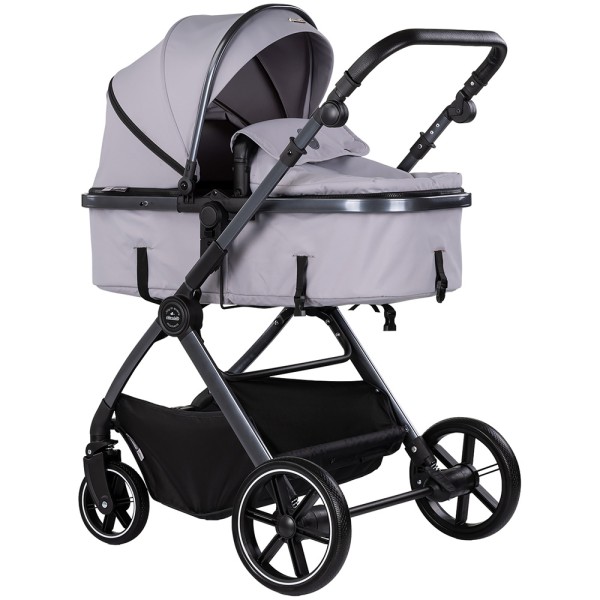 Cărucior 2 in 1 Chipolino Pearl, 0-4 ani, 22 kg, landou transformabil, parte sport reversibila, pliabil, culoare platinum