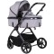 Cărucior 2 in 1 Chipolino Pearl, 0-4 ani, 22 kg, landou transformabil, parte sport reversibila, pliabil, culoare platinum