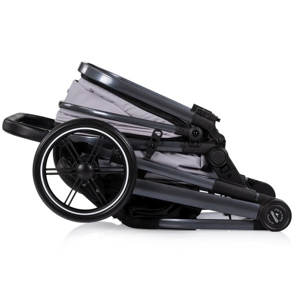 Cărucior 2 in 1 Chipolino Pearl, 0-4 ani, 22 kg, landou transformabil, parte sport reversibila, pliabil, culoare platinum