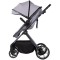 Cărucior 2 in 1 Chipolino Pearl, 0-4 ani, 22 kg, landou transformabil, parte sport reversibila, pliabil, culoare platinum