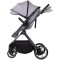 Cărucior 2 in 1 Chipolino Pearl, 0-4 ani, 22 kg, landou transformabil, parte sport reversibila, pliabil, culoare platinum