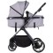 Cărucior 2 in 1 Chipolino Pearl, 0-4 ani, 22 kg, landou transformabil, parte sport reversibila, pliabil, culoare platinum