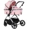 Cărucior 2 in 1 Chipolino Pearl, 0-4 ani, 22 kg, landou transformabil, parte sport reversibila, pliabil, culoare powder pink