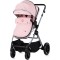 Cărucior 2 in 1 Chipolino Pearl, 0-4 ani, 22 kg, landou transformabil, parte sport reversibila, pliabil, culoare powder pink