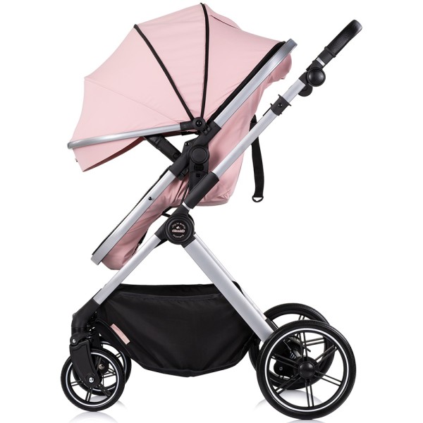 Cărucior 2 in 1 Chipolino Pearl, 0-4 ani, 22 kg, landou transformabil, parte sport reversibila, pliabil, culoare powder pink