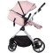 Cărucior 2 in 1 Chipolino Pearl, 0-4 ani, 22 kg, landou transformabil, parte sport reversibila, pliabil, culoare powder pink