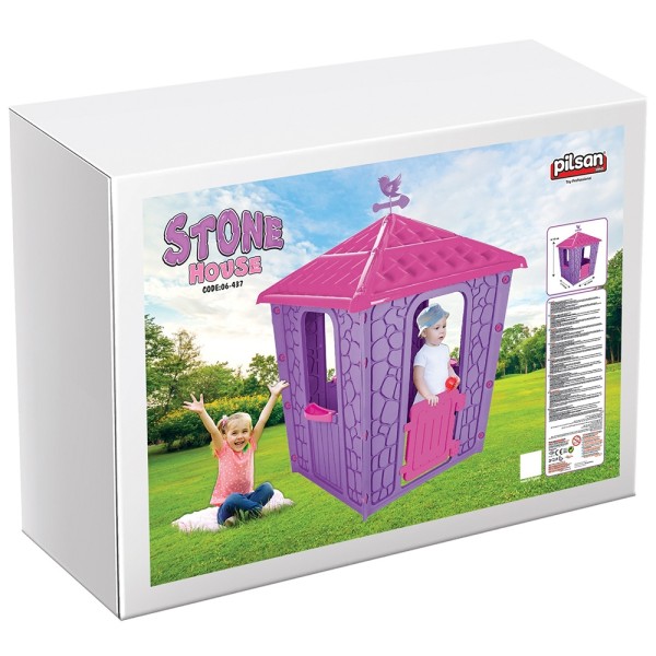 Casuta pentru copii Pilsan Stone House gray purple
