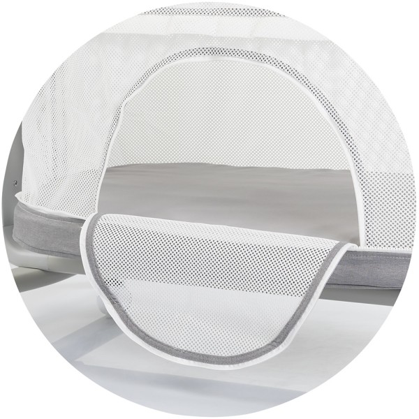 Leagan electric si patut pentru copii Chipolino Ultima cu laterala culisanta grey