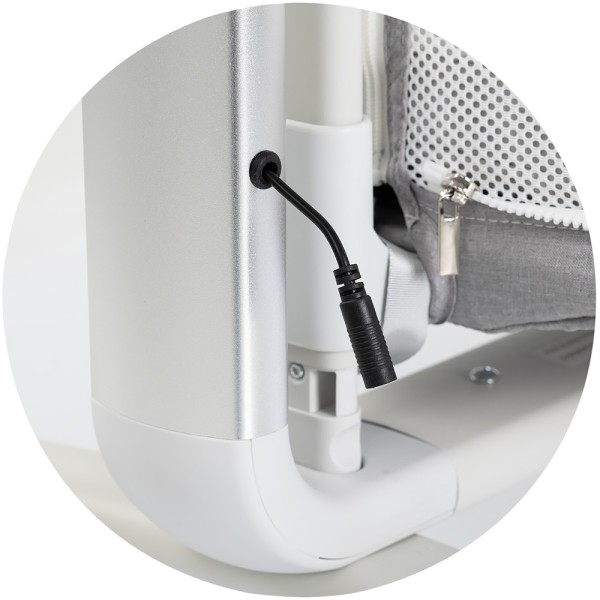 Leagan electric si patut pentru copii Chipolino Ultima cu laterala culisanta grey