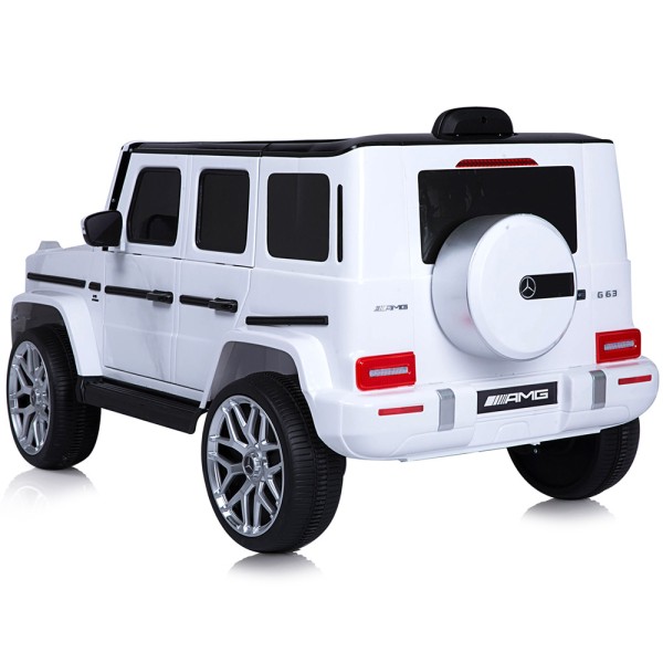 Masinuta electrica Chipolino SUV Mercedes AMG G63 cu scaun din piele si roti EVA white