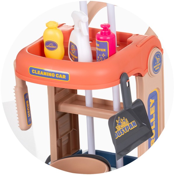 Set jucarie Chipolino Cleaning Cart cu 35 accesorii