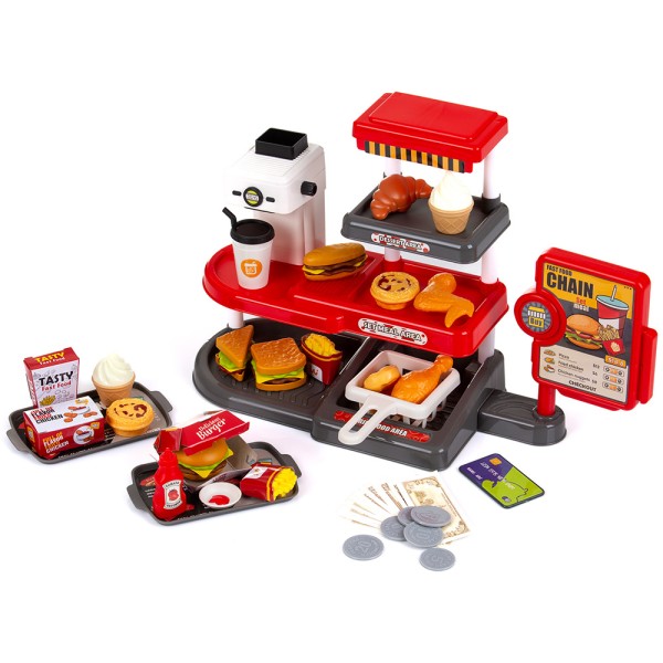 Set jucarie Chipolino Fast Food cu sunete si 71 accesorii