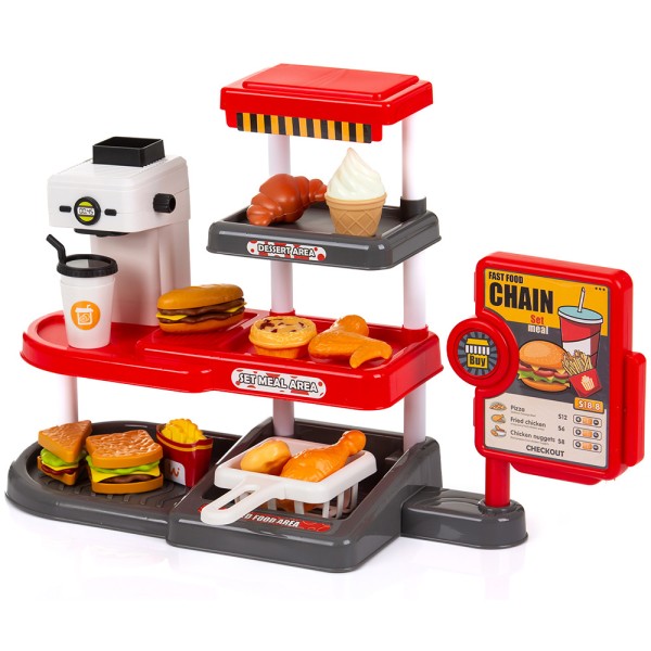 Set jucarie Chipolino Fast Food cu sunete si 71 accesorii