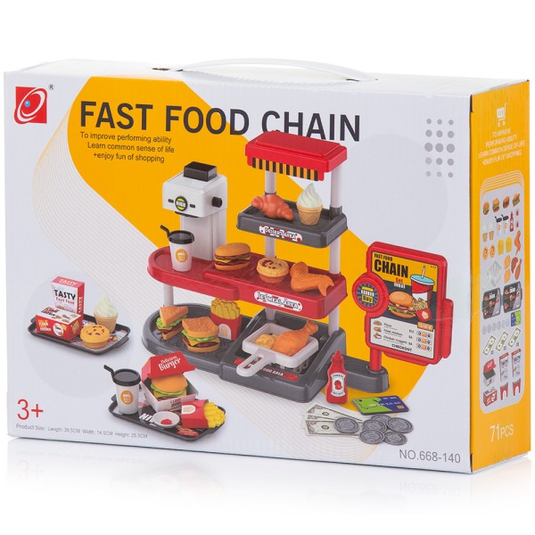 Set jucarie Chipolino Fast Food cu sunete si 71 accesorii