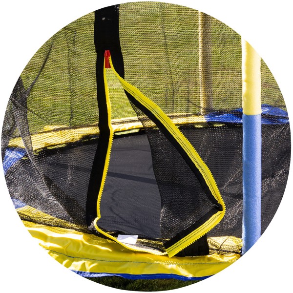 Trambulina copii Chipolino Jumpy Blue 140 cm, 3+ ani, plasa siguranta, protectie arcuri, 100 kg