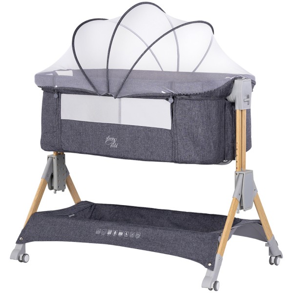Patut co-sleeper pliabil Chipolino SleepNFold charcoal