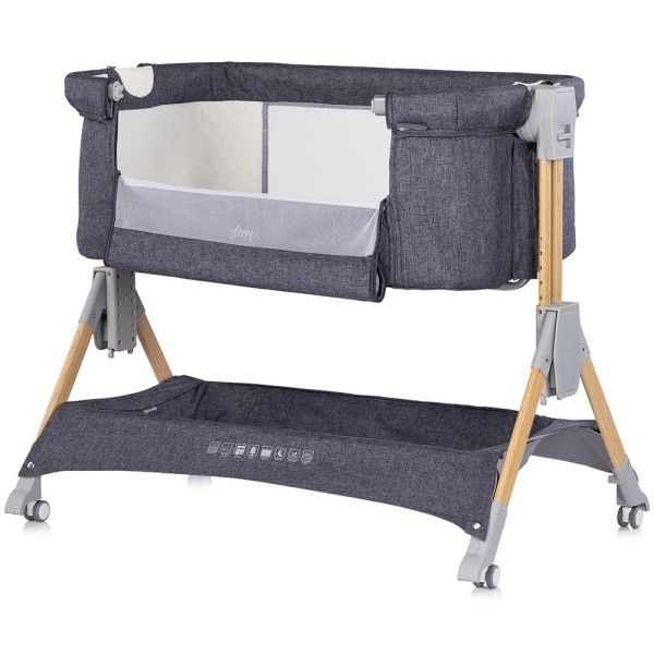 Patut co-sleeper pliabil Chipolino SleepNFold charcoal