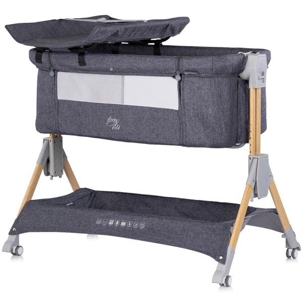 Patut co-sleeper pliabil Chipolino SleepNFold charcoal