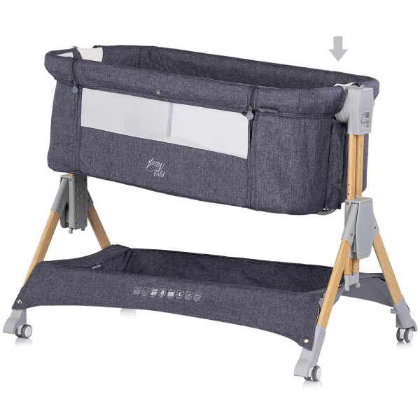 Patut co-sleeper pliabil Chipolino SleepNFold charcoal