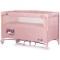 Patut pliabil Chipolino Relax Tiger powder pink cu laterala culisanta